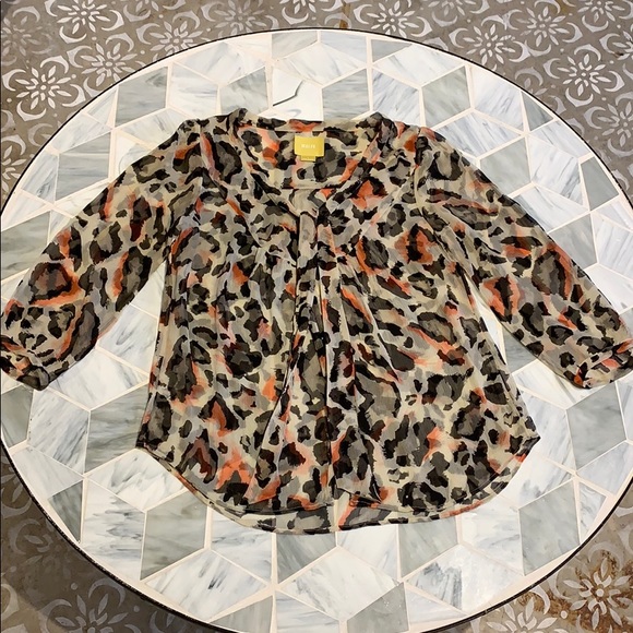 Anthropologie Maeve leopard print blouse - Picture 2 of 5